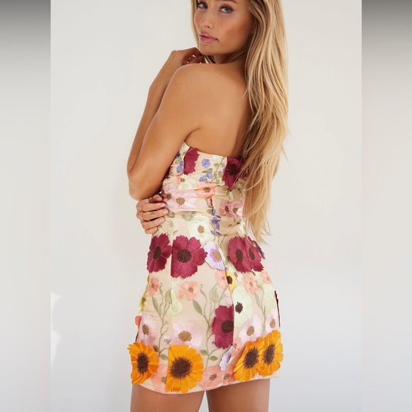 Strapless sweetheart floral dress - Picture 2 of 4